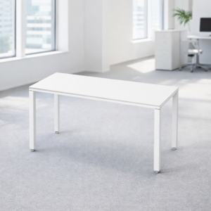 Escritorio Sencillo Billydesk 150x60 cm Blanco Estructura Metálica Blanco