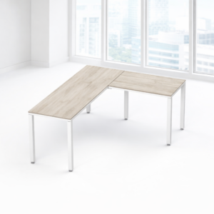 Configuración en L Billydesk 180x150cm - Encino Polar-Blanco