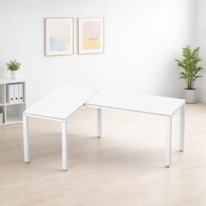 Configuración en L Billydesk 120x180cm - Blanco-Blanco
