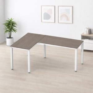 Configuración en L Billydesk 120x180cm - Ceniza-Blanco