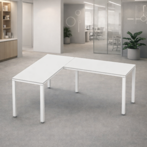 Configuración en L Billydesk 150x180cm - Blanco-Blanco