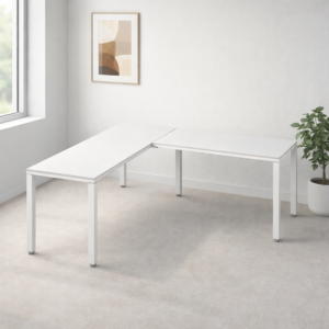 Configuración en L Billydesk 180x180cm - Blanco-Blanco