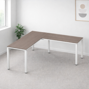 Configuración en L Billydesk 180x180cm - Ceniza-Blanco