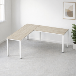 Configuración en L Billydesk 180x180cm - Encino polar-blanco