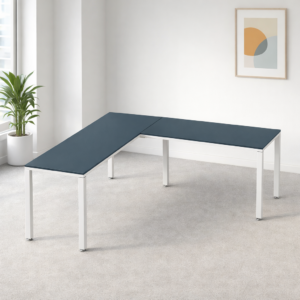 Configuración en L Billydesk 180x180cm - Zafiro-Blanco