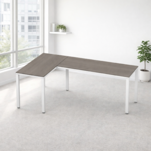 Configuración en L Billydesk 120x210cm - Ceniza-Blanco