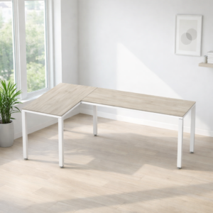 Configuración en L Billydesk 120x210cm - Encino polar-Blanco