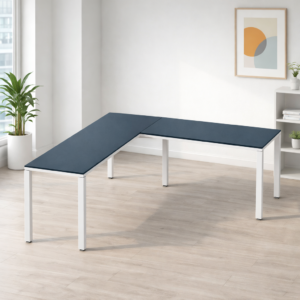 Configuración en L Billydesk 120x210cm - Zafiro-Blanco