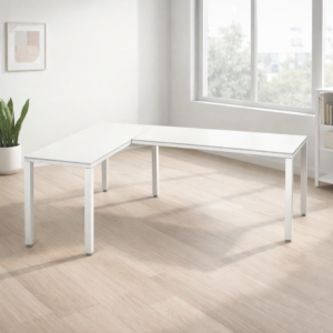 Configuración en L Billydesk 150x210cm - Blanco-Blanco