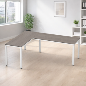 Configuración en L Billydesk 150x210cm - Ceniza-Blanco