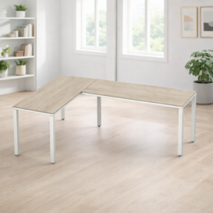 Configuración en L Billydesk 150x210cm - Encino polar-Blanco