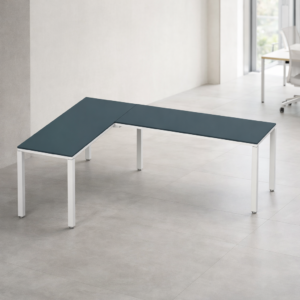 Configuración en L Billydesk 150x210cm - Zafiro-Blanco