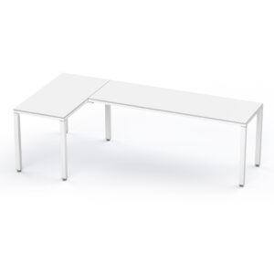 Configuración en L Billydesk 120x240cm - Blanco-Blanco