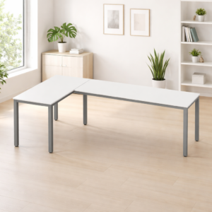 Configuración en L Billydesk 120x240cm - Blanco-Blanco