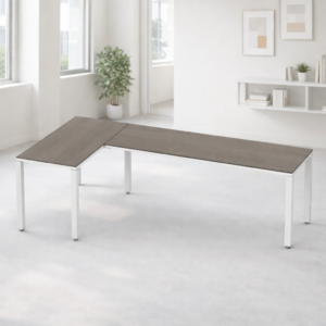 Configuración en L Billydesk 120x240cm - Ceniza-Blanco