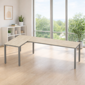 Configuración en L Billydesk 120x240cm - Encino Polar-Oxford