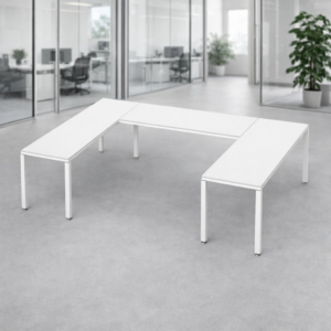 Escritorio en U Billydesk 180x270x180cm - Blanco-blanco