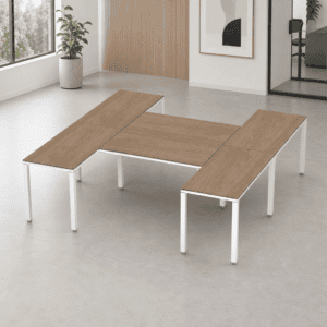 Escritorio en H Billydesk 300x240cm - Monarca-Blanco