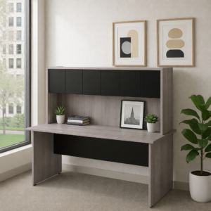 Librero sobre Credenza con Puerta 142 x 85 cm (Ceniza)