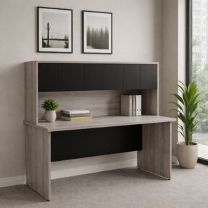 Librero sobre Credenza con Puerta 172 x 85 cm (Ceniza)