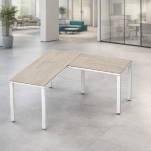 Escritorio en L Billydesk 150x150 cm Encino Polar Estructura Blanco