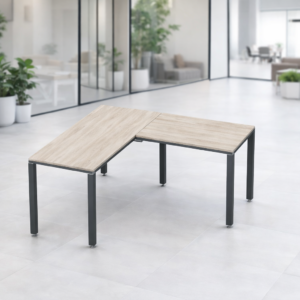 Escritorio en L Billydesk 150x150 cm Encino Polar Estructura Oxford