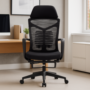 Silla Ejecutiva TA61 Mesh con Tela Negra y Descansapiés