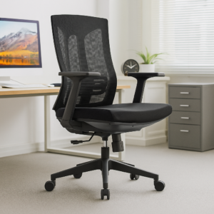 Silla Operativa TB30 Mesh con Tela Negra y Estructura Negra