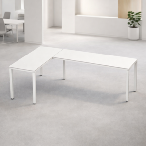Configuración en L Billydesk 150x240cm - Blanco-Blanco