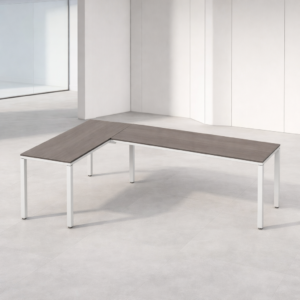 Configuración en L Billydesk 150x240cm - Ceniza-Blanco