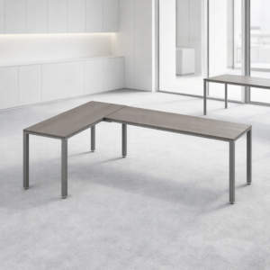 Configuración en L Billydesk 150x240cm - Ceniza-Oxford