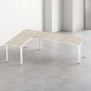 Configuración en L Billydesk 150x240cm - Encino polar-Blanco