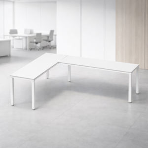 Configuración en L Billydesk 180x240cm - Blanco-Blanco
