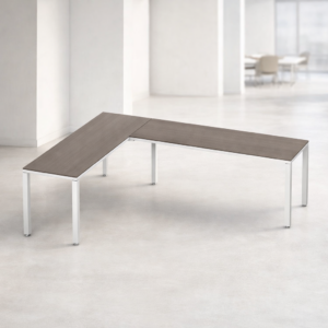 Configuración en L Billydesk 180x240cm - Ceniza-Blanco