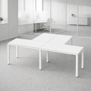 Configuración en T Billydesk 240x150cm - Blanco-blanco