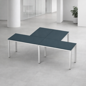 Configuración en T Billydesk 240x150cm - Zafiro-blanco