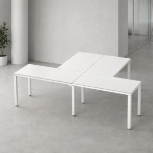 Configuración en T Billydesk 240x180cm - Blanco-blanco