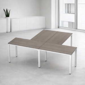 Configuración en T Billydesk 240x180cm - Ceniza-blanco