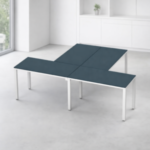 Configuración en T Billydesk 240x180cm - Zafiro-blanco