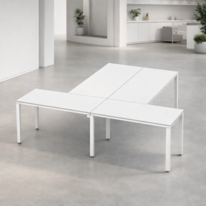 Configuración en T Billydesk 240x210cm - Blanco-blanco