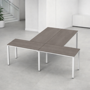 Configuración en T Billydesk 240x210cm - Ceniza-blanco