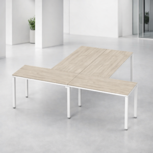 Configuración en T Billydesk 240x210cm - encino-polar-blanco