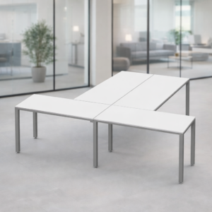 Escritorio en T Billydesk 240x240cm - Blanco-oxford