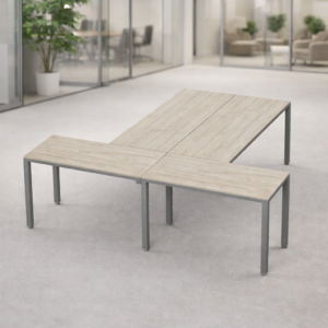 Escritorio en T Billydesk 240x240cm - Encino Polar-oxford