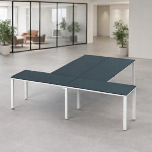 Escritorio en T Billydesk 240x240cm - Zafiro-blanco