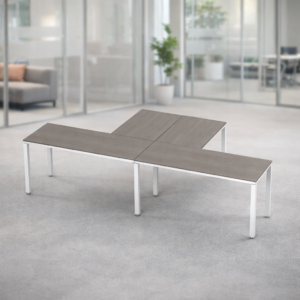 Escritorio en T Billydesk 300x150cm - Ceniza-blanco