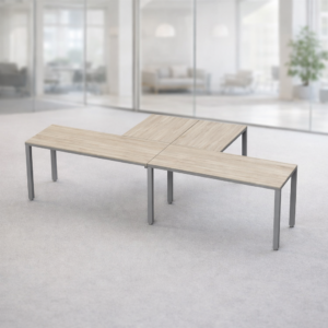 Escritorio en T Billydesk 300x150cm - Encino Polar-oxford