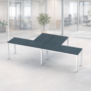 Escritorio en T Billydesk 300x150cm - Zafiro-blanco