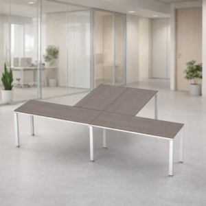 Escritorio en T Billydesk 300x180cm - Ceniza-blanco