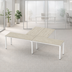 Escritorio en T Billydesk 300x180cm - encino-polar-blanco